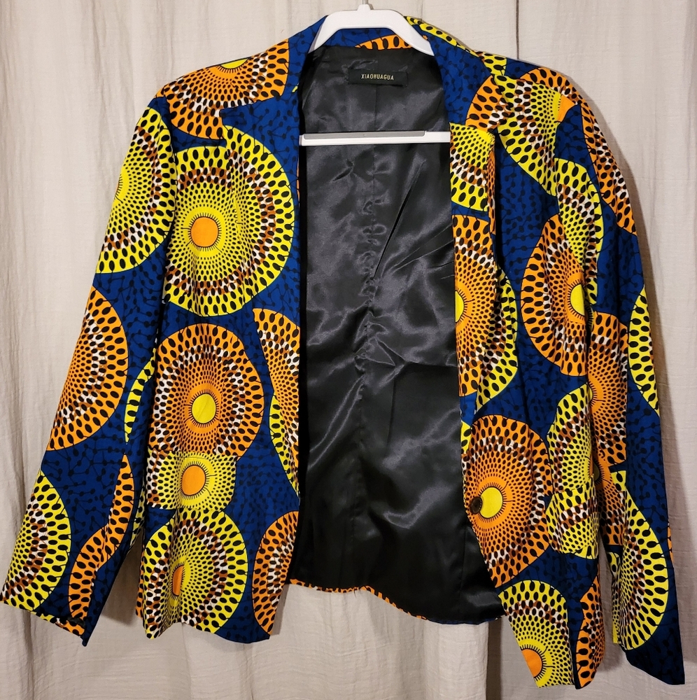 African Print Blazer+Pants Suit Set Made in Ghana